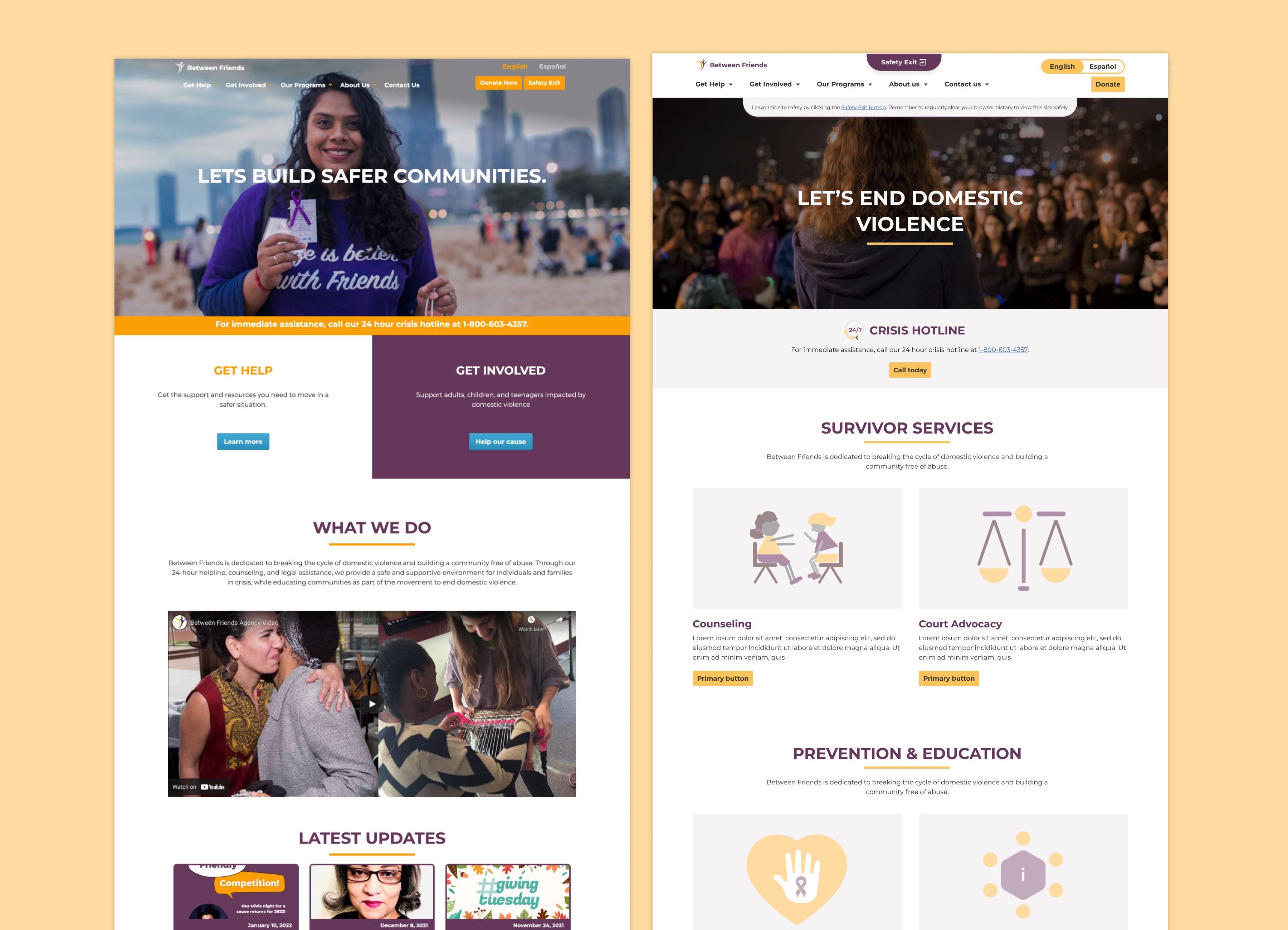 Final design for the home page